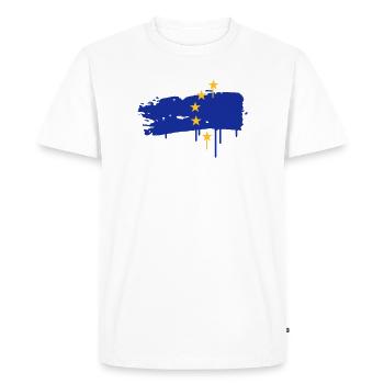 Drapeau européen peinture avec un coup de pinceau - T-shirt Premium bio Homme - blanc - Devant - Nico (187cm)