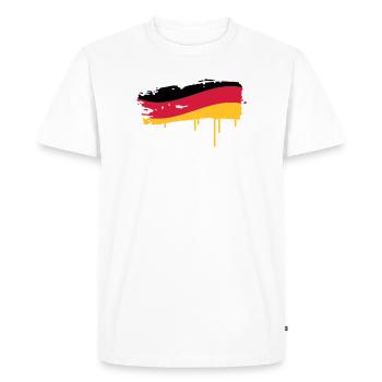 Allemagne flag peint avec un coup de pinceau - T-shirt Premium bio Homme - blanc - Devant - Nico (187cm)