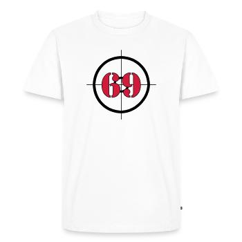 Représente : 69 - T-shirt Premium bio Homme - blanc - Devant - Nico (187cm)
