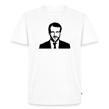 Macron Président  - T-shirt Premium bio Homme - blanc - Devant - Nico (187cm)
