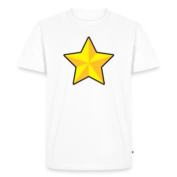 3D Stern | 3D Star | Dimension - Men's Premium Organic T-Shirt - white - Front - Nico (187cm)
