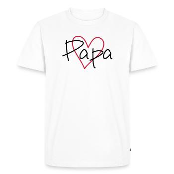 Heart Papa Papamotiv - Men's Premium Organic T-Shirt - white - Front - Nico (187cm)
