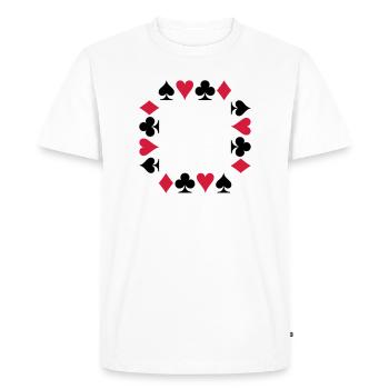 Poker (V) - Men's Premium Organic T-Shirt - white - Front - Nico (187cm)