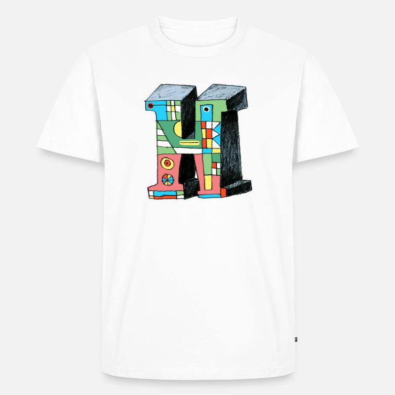 Buchstabe H - Männer Premium Bio T-Shirt - Weiß