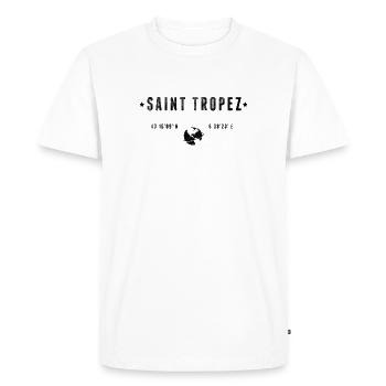Saint Tropez - Men's Premium Organic T-Shirt - white - Front - Nico (187cm)