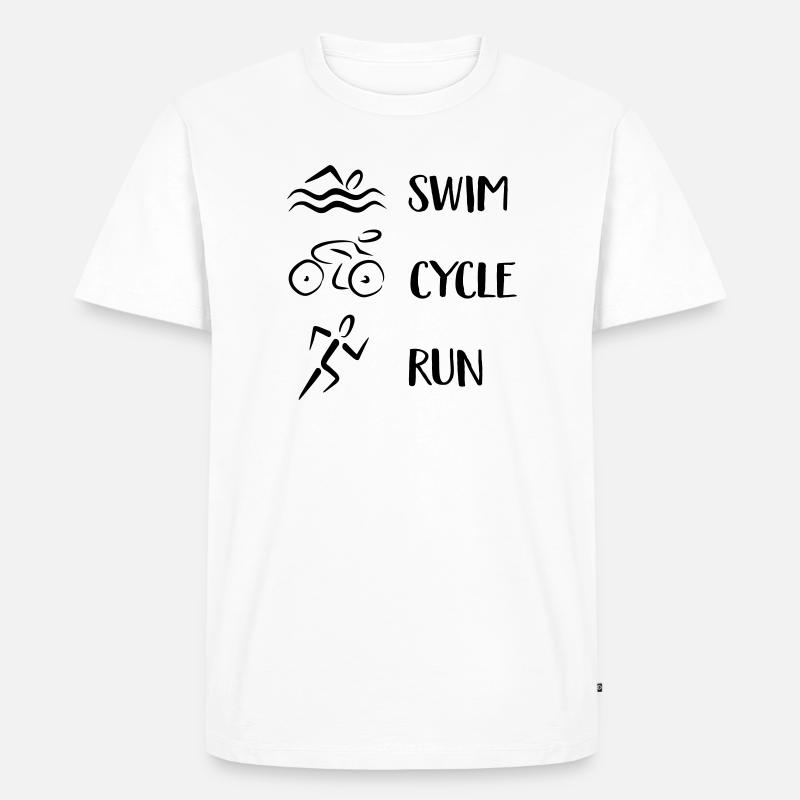 Triathlon - Männer Premium Bio T-Shirt - Weiß