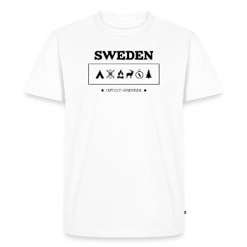 Symboles de l'aventure en plein air en Suède - T-shirt Premium bio Homme - blanc - Devant - Nico (187cm)