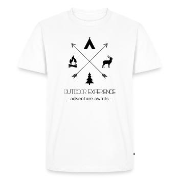 Expérience en plein air L'aventure vous attend - T-shirt Premium bio Homme - blanc - Devant - Nico (187cm)