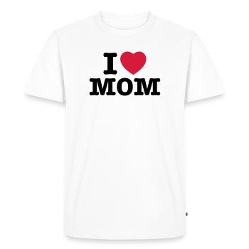 j'aime la maman - je maman de coeur - i love mama - T-shirt Premium bio Homme - blanc - Devant - Nico (187cm)