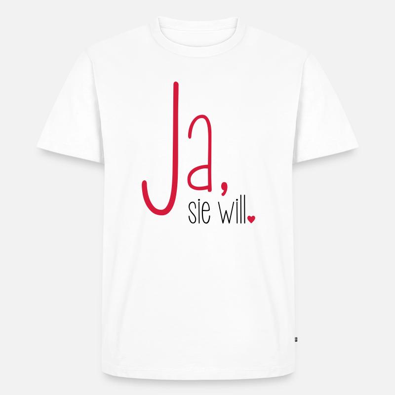 Ja sie will Junggesellin Junggesellenabschied - Männer Premium Bio T-Shirt - Weiß