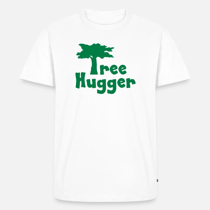 Tree Hugger - Männer Premium Bio T-Shirt - Weiß