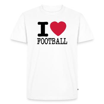 J’adore le football - T-shirt Premium bio Homme - blanc - Devant - Nico (187cm)