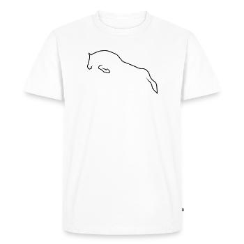 Cheval de saut - T-shirt Premium bio Homme - blanc - Devant - Nico (187cm)
