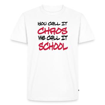 École - T-shirt Premium bio Homme - blanc - Devant - Nico (187cm)