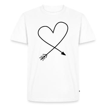 Flèche du cœur pour tous ceux qui cherchent un peu d’amour - T-shirt Premium bio Homme - blanc - Devant - Nico (187cm)