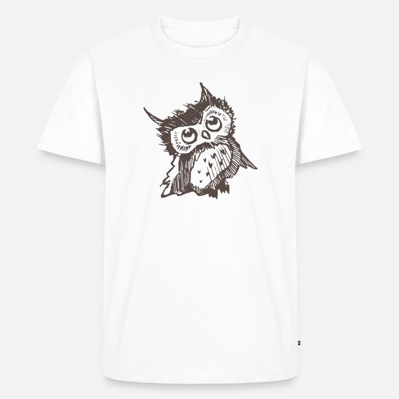 Eule - Männer Premium Bio T-Shirt - Weiß
