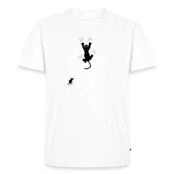 Yeux de nuit Néon Chat - T-shirt Premium bio Homme - blanc - Devant - Nico (187cm)