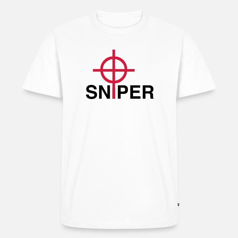 Sniper - Männer Premium Bio T-Shirt - Weiß
