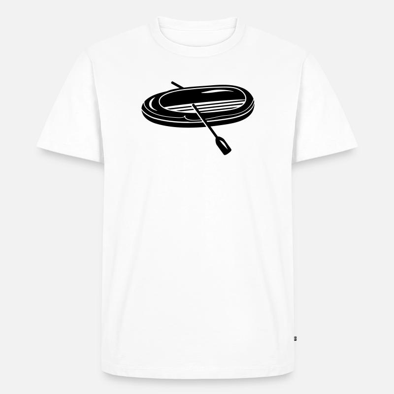 Schlauchboot mit zwei Paddel - Männer Premium Bio T-Shirt - Weiß