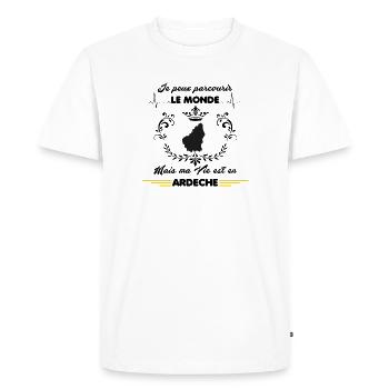 MA VIE EST EN ARDECHE - T-shirt Premium bio Homme - blanc - Devant - Nico (187cm)