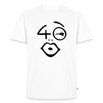 Wow, finally 40 years! - Men's Premium Organic T-Shirt - white - Front - Nico (187cm)