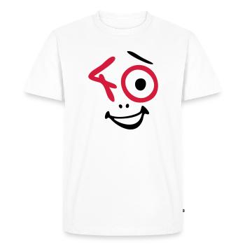 Wow, 40 years! - Men's Premium Organic T-Shirt - white - Front - Nico (187cm)