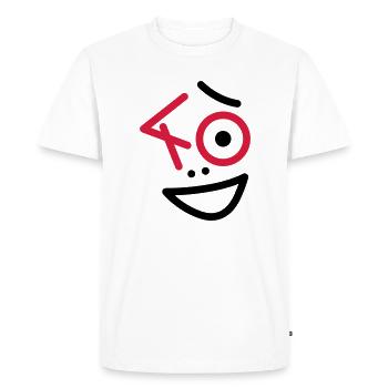 Wow, 40 years! - Men's Premium Organic T-Shirt - white - Front - Nico (187cm)