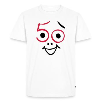 50 ans et toujours frais! - T-shirt Premium bio Homme - blanc - Devant - Nico (187cm)