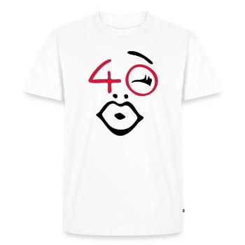 Wow, enfin, 40! - T-shirt Premium bio Homme - blanc - Devant - Nico (187cm)