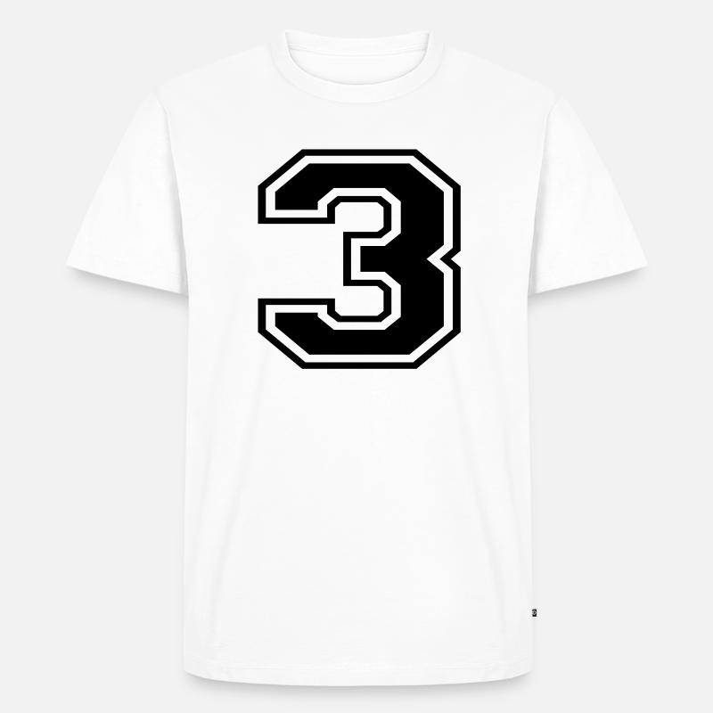 3 - Männer Premium Bio T-Shirt - Weiß