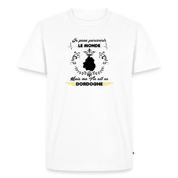 MA VIE EST EN DORDOGNE - T-shirt Premium bio Homme - blanc - Devant - Nico (187cm)