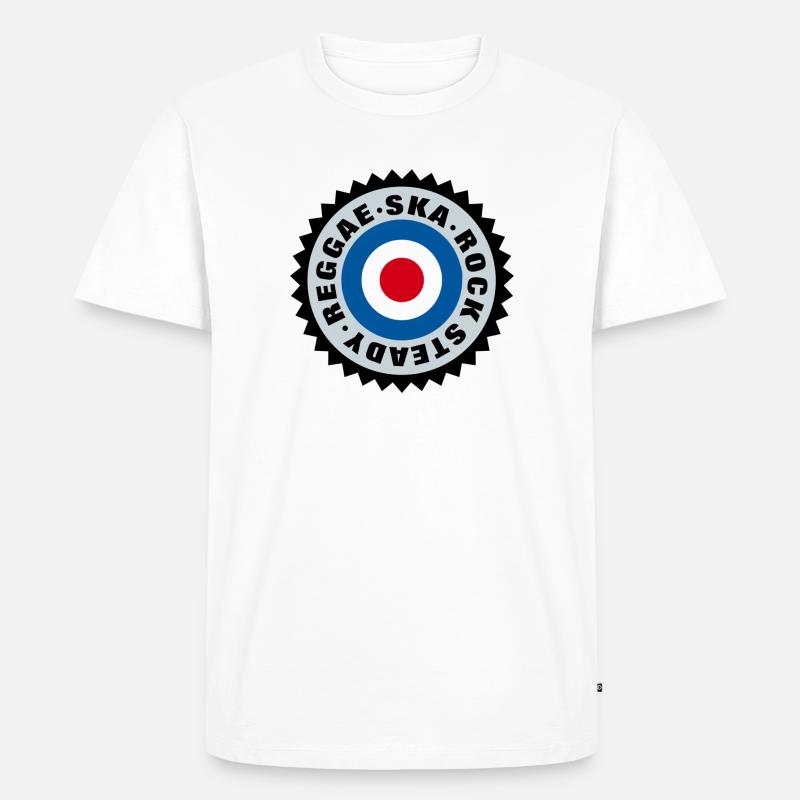 Ska, Rock Steady, Reggae Mod Target - Männer Premium Bio T-Shirt - Weiß