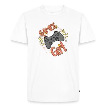 GAMER GIRL GAMING MOTIF POUR LES FEMMES FILLES GAMERIN - T-shirt Premium bio Homme - blanc - Devant - Nico (187cm)