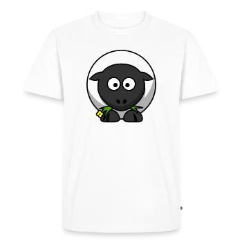 Moonlit Night Sheep Cartoon - Men's Premium Organic T-Shirt - white - Front - Nico (187cm)