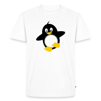 Penguin Glow Belly Dessin animé - T-shirt Premium bio Homme - blanc - Devant - Nico (187cm)