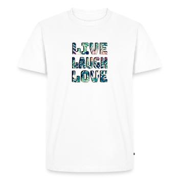 Live Laugh Love - Valentine - T-shirt Premium bio Homme - blanc - Devant - Nico (187cm)