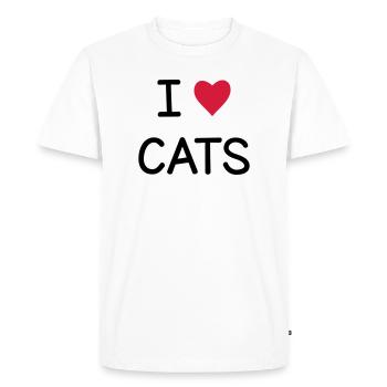 I love Cats cadeau pour les amis chats - T-shirt Premium bio Homme - blanc - Devant - Nico (187cm)