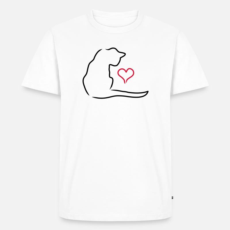 Katze - Männer Premium Bio T-Shirt - Weiß