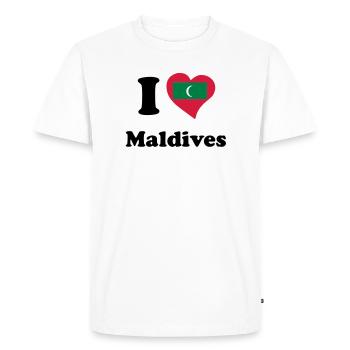 I love Maldives - J'aime Maldives - T-shirt Premium bio Homme - blanc - Devant - Nico (187cm)