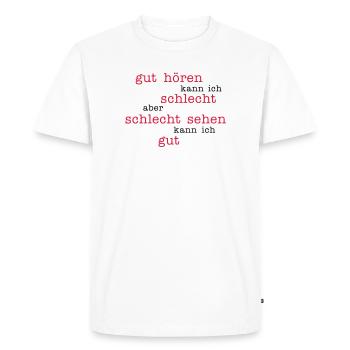 bon d'entendre - une mauvaise image - T-shirt Premium bio Homme - blanc - Devant - Nico (187cm)