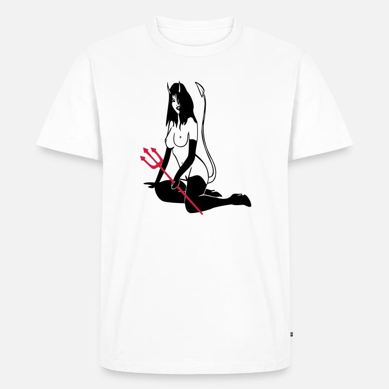 Teufelchen - Männer Premium Bio T-Shirt - Weiß