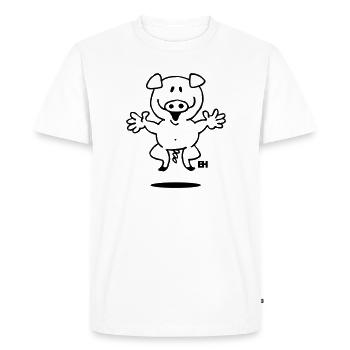 cochon - T-shirt Premium bio Homme - blanc - Devant - Nico (187cm)