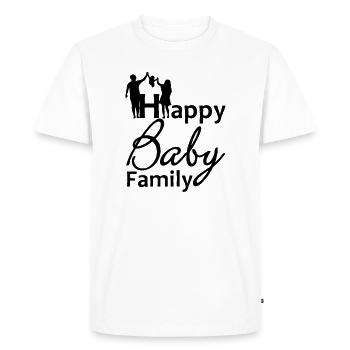 Happy Baby Family Familie Kind Geburt Spruch - Men's Premium Organic T-Shirt - white - Front - Nico (187cm)