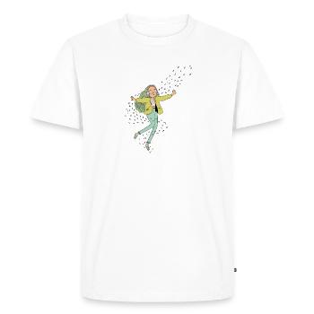 music - Men's Premium Organic T-Shirt - white - Front - Nico (187cm)
