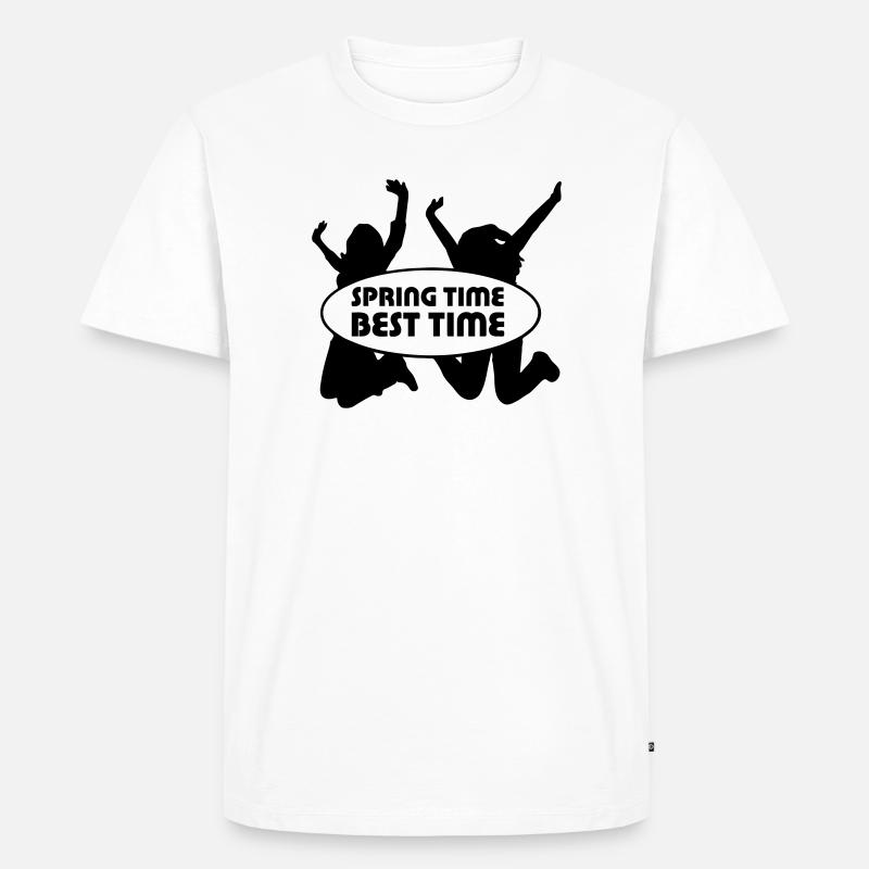 Spring Time Frühling Fun Freunde Geschenk - Männer Premium Bio T-Shirt - Weiß