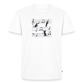 Cat Music, Cats, Music, Sheet Music - Men's Premium Organic T-Shirt - white - Front - Nico (187cm)