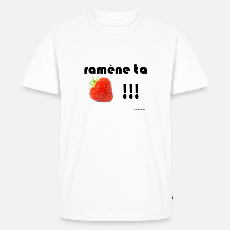 Sichern Sie Ihre Erdbeeren - Männer Premium Bio T-Shirt - Weiß