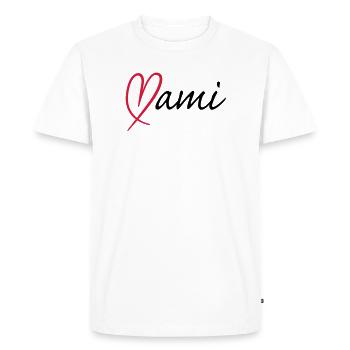 Mami Herz | Heart - T-shirt Premium bio Homme - blanc - Devant - Nico (187cm)