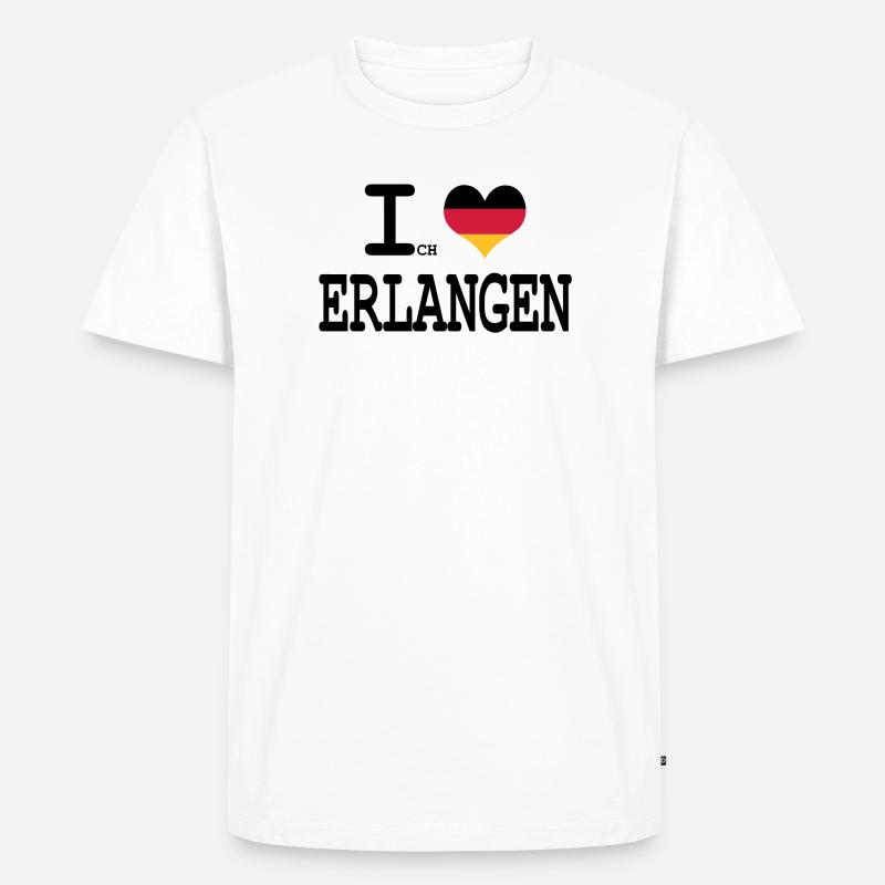 ich liebe erlangen - Männer Premium Bio T-Shirt - Weiß