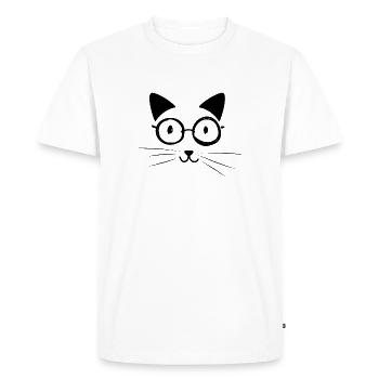 funny cat face cat kitten gift - Men's Premium Organic T-Shirt - white - Front - Nico (187cm)